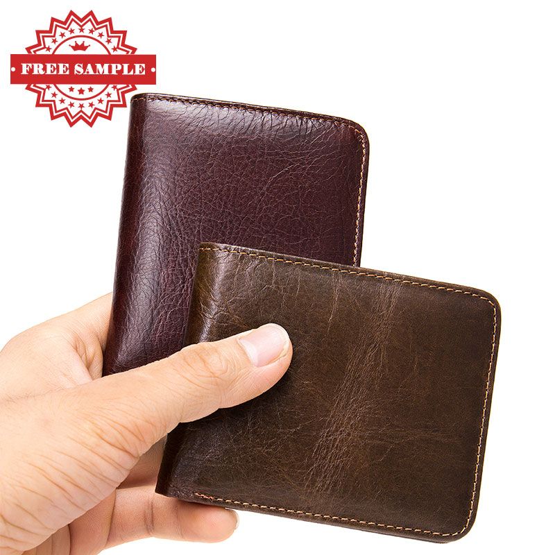 Designer Men’s Short Wallet – RFID Genuine Leather Slim Bifold