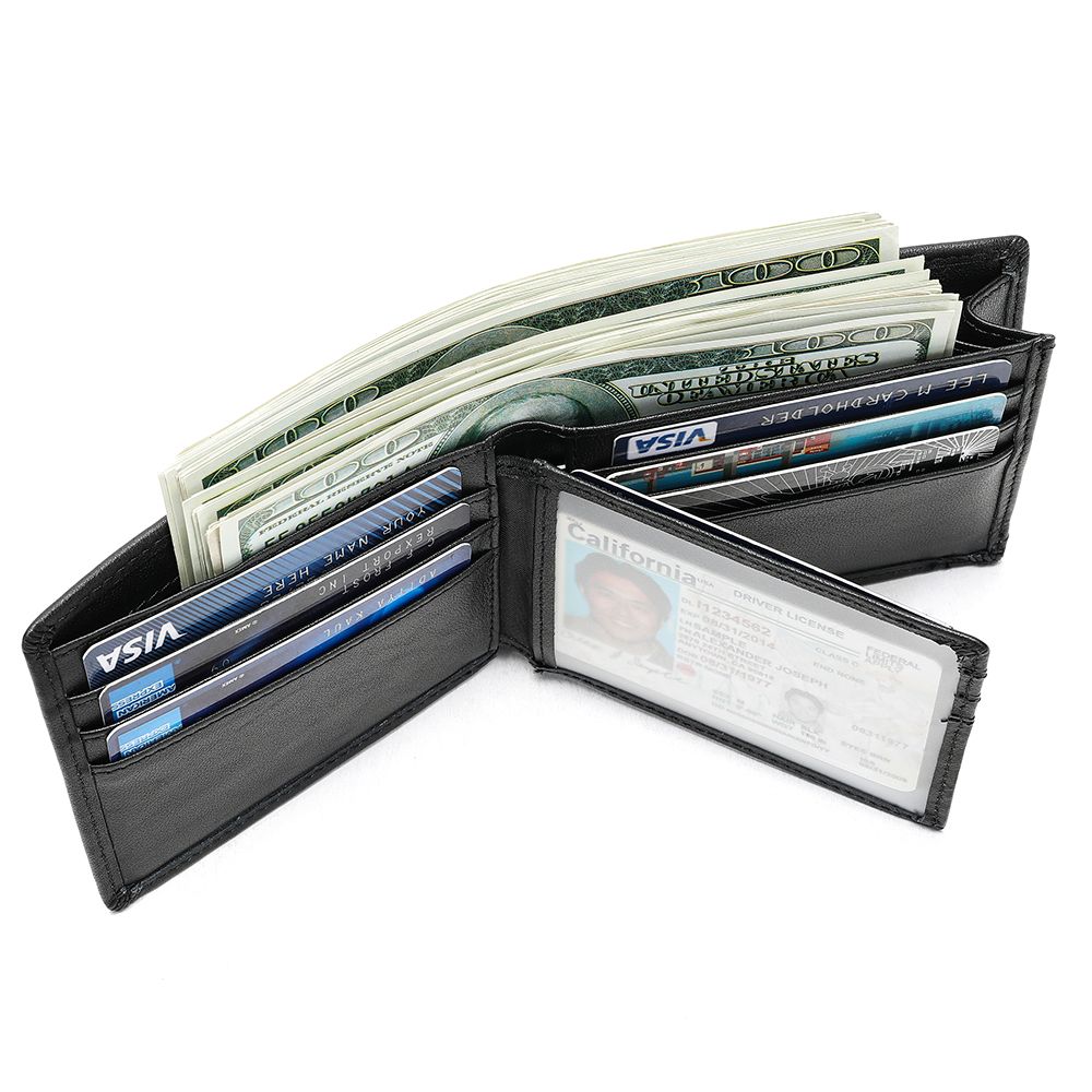 Vintage Men’s Short Bifold Wallet in Cow Leather – Slim Design
