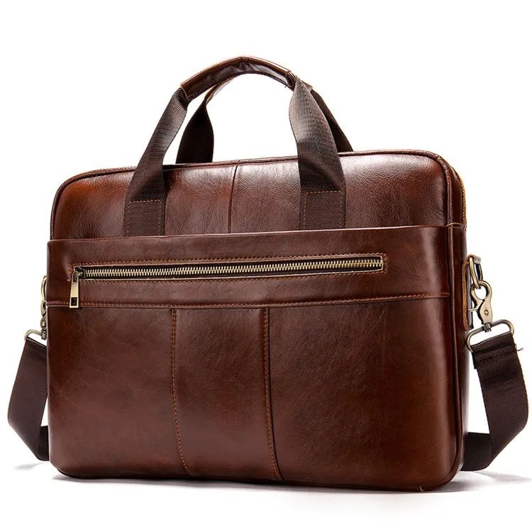 Men’s 14 Inch Laptop Bag – Leather Briefcase, Lawyer & Business Office Bag, Messenger Bag for Men