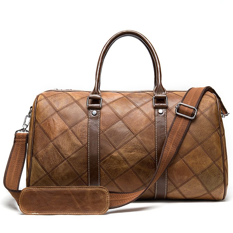 Crazy Horse Cow Leather Large-Capacity Duffle – Men’s Vintage Travel Bag