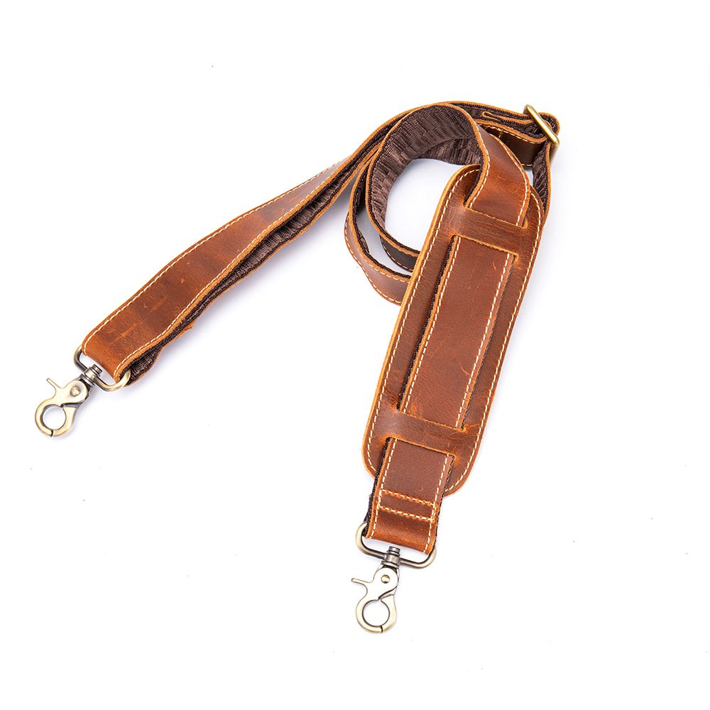 Unisex Genuine Crazy Horse Leather Adjustable Shoulder Strap – 75–145 cm × 4 cm