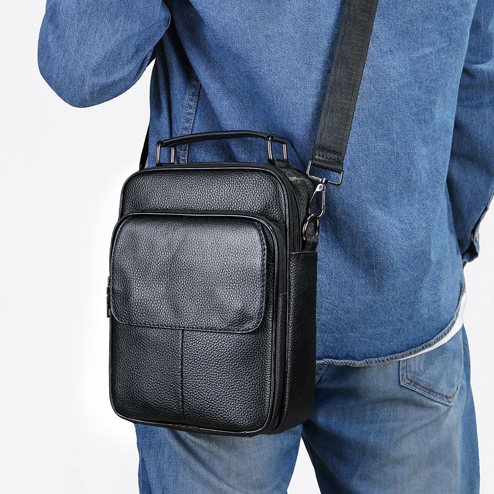Crossbody Leather Messenger Bag – Fashionable Work Handbag for Men