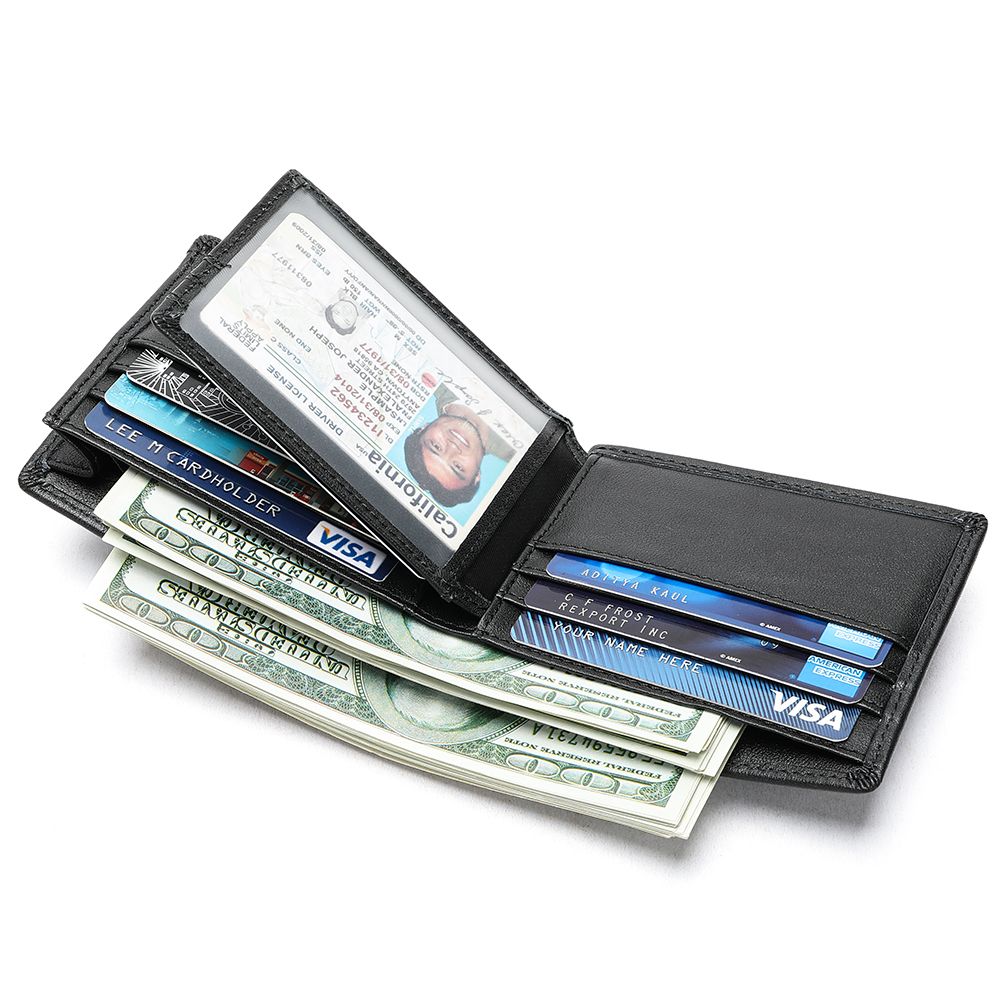 Vintage Men’s Short Bifold Wallet in Cow Leather – Slim Design