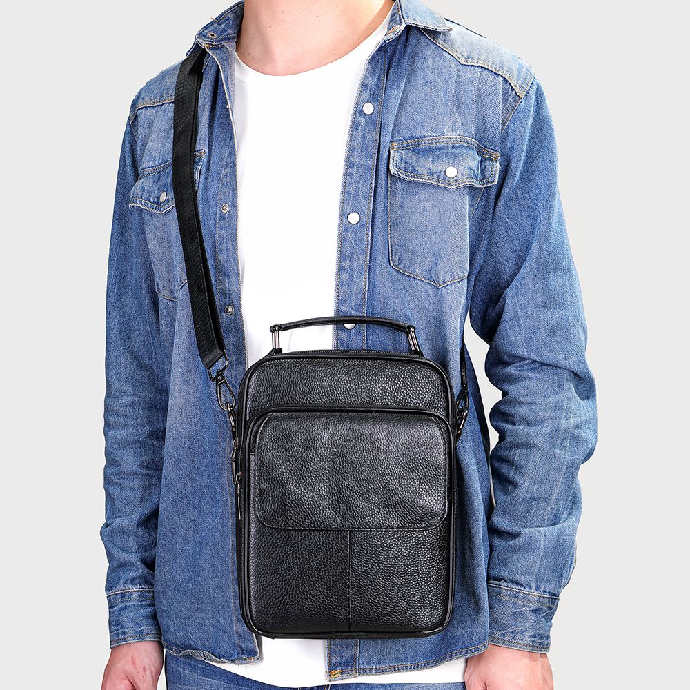 Crossbody Leather Messenger Bag – Fashionable Work Handbag for Men