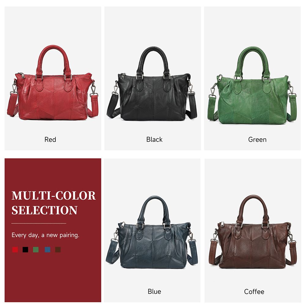 Luxury Genuine Leather Handbag – Large Capacity Shoulder Tote for Women