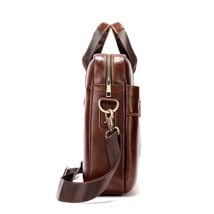 Men’s 14 Inch Laptop Bag – Leather Briefcase, Lawyer & Business Office Bag, Messenger Bag for Men