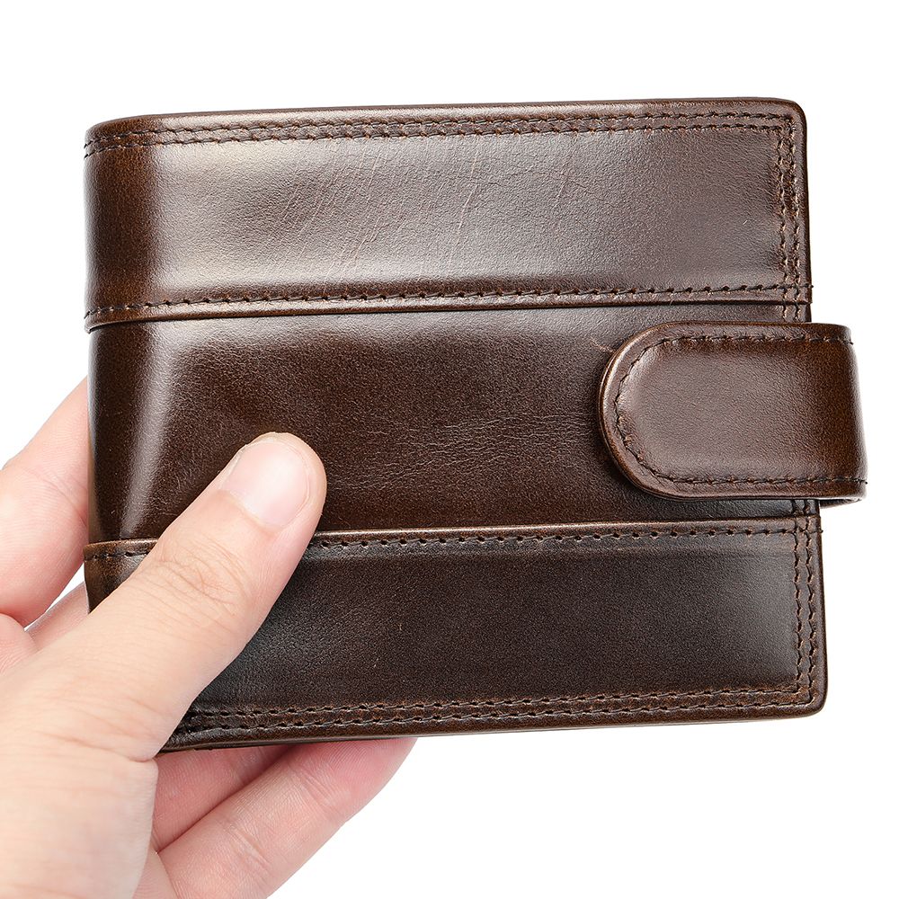 Designer Men’s Bifold Short Wallet with Front Coin Pocket – Slim Genuine Leather Purse