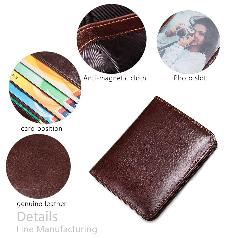 Designer Men’s Short Wallet – RFID Genuine Leather Slim Bifold