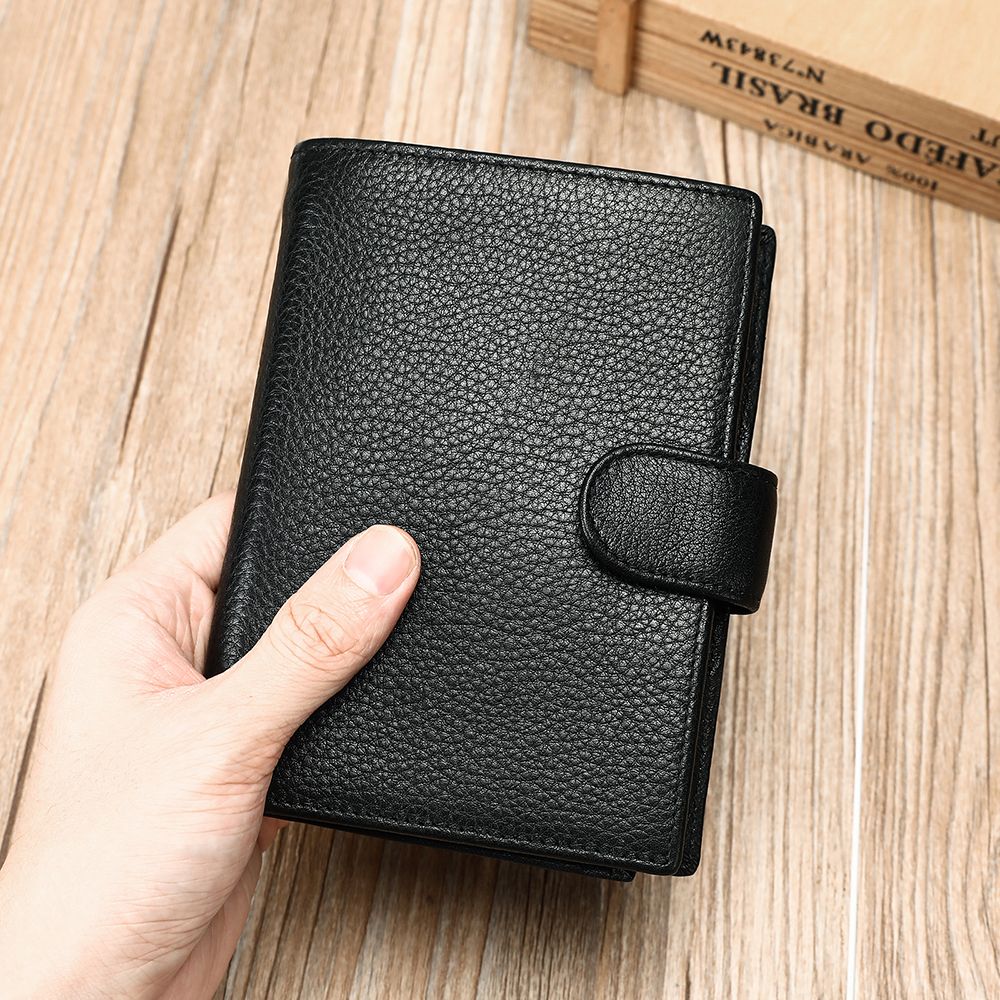 Genuine Leather Passport Holder Wallet with Card Slots & Coin Pocket – Vintage Travel Organiser
