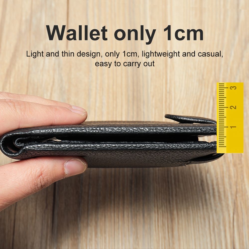 Cow Leather Bifold Wallet with Hasp Closure – Compact & Waterproof