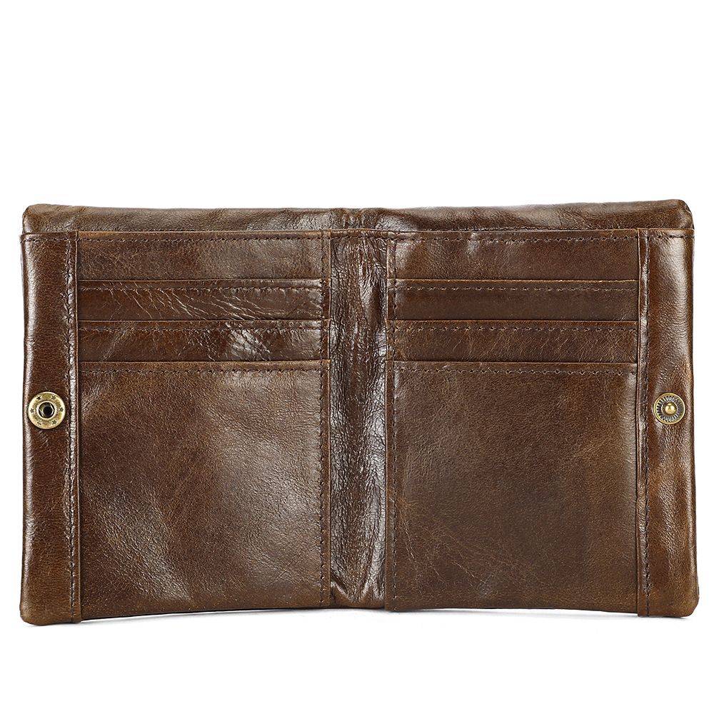 Genuine Leather Card Holder Wallet – RFID-Safe with Zipper Coin Pocket