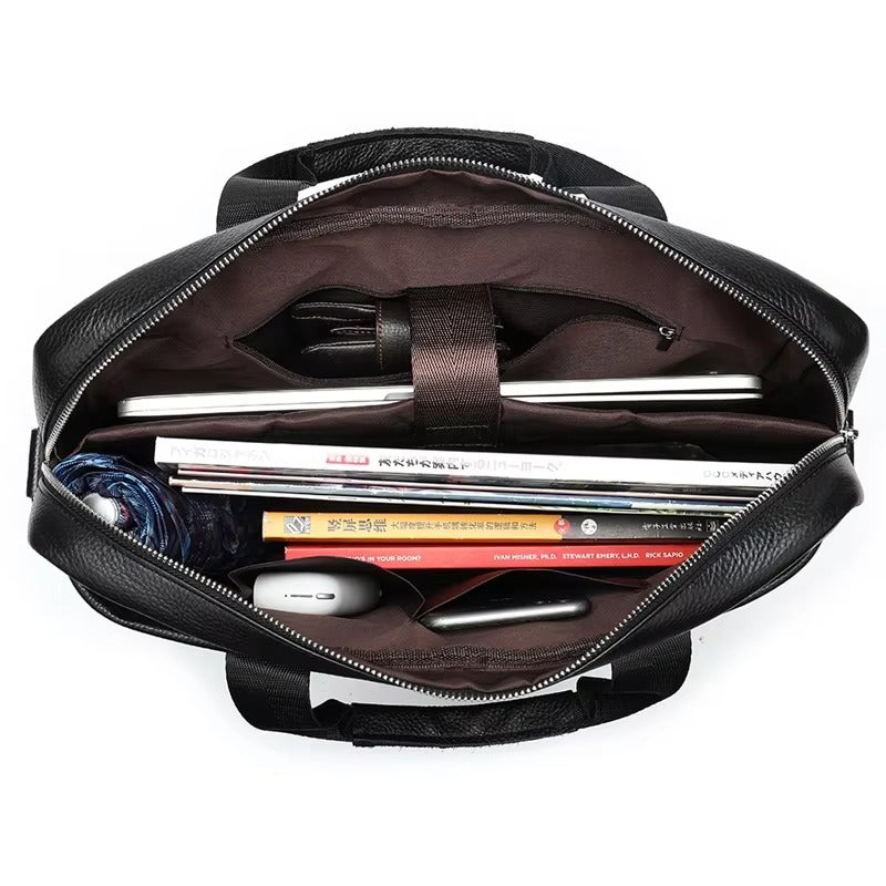 Men’s Business Office Leather Laptop Bag – Genuine Leather Messenger & Lawyer’s Briefcase