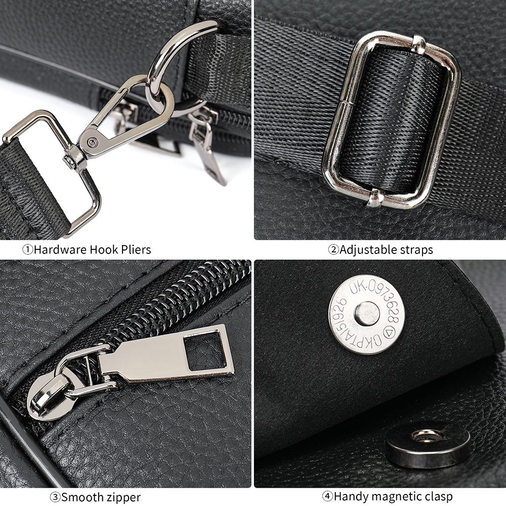 Crossbody Leather Messenger Bag – Fashionable Work Handbag for Men