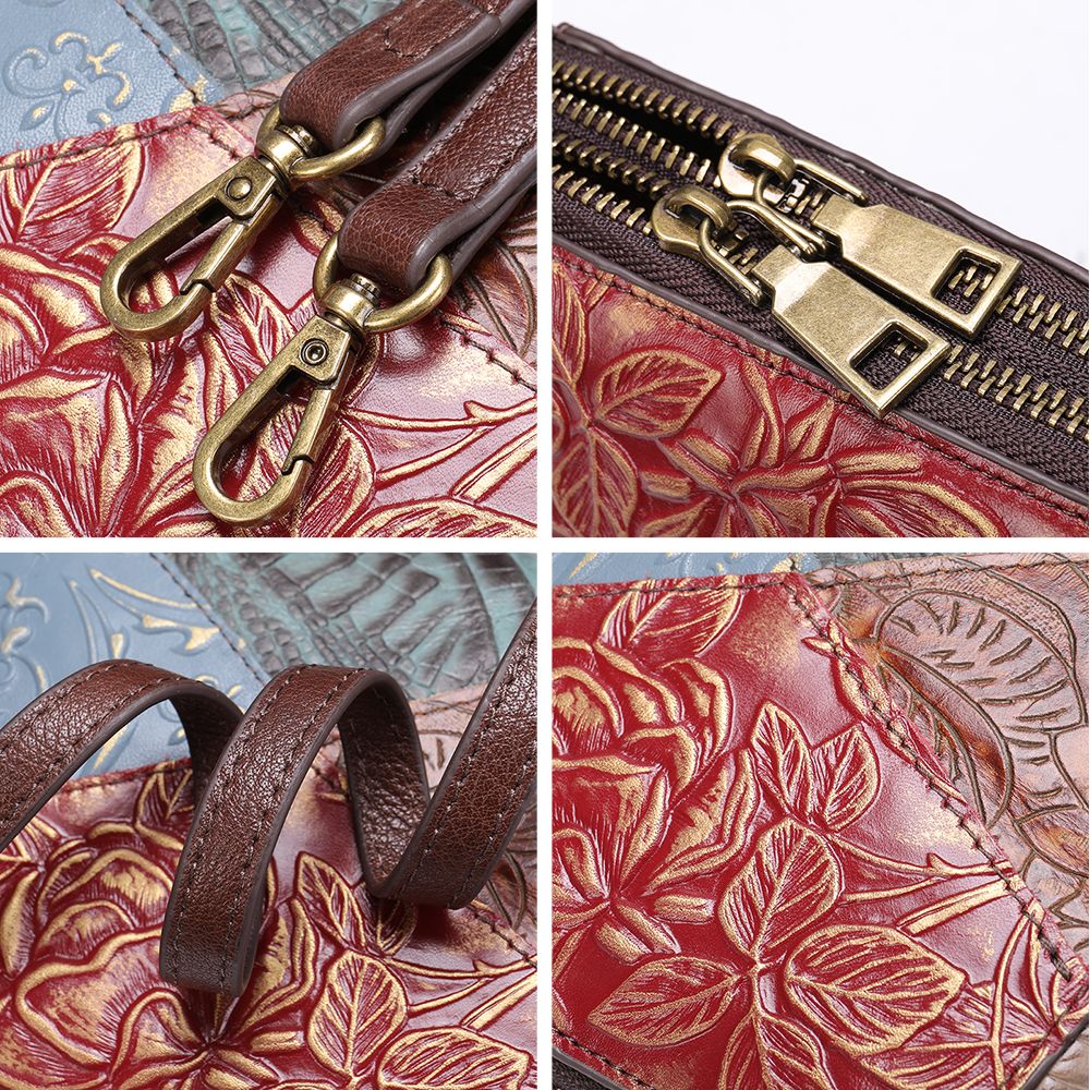 Women’s Genuine Leather Vintage Patchwork Messenger Crossbody Bag