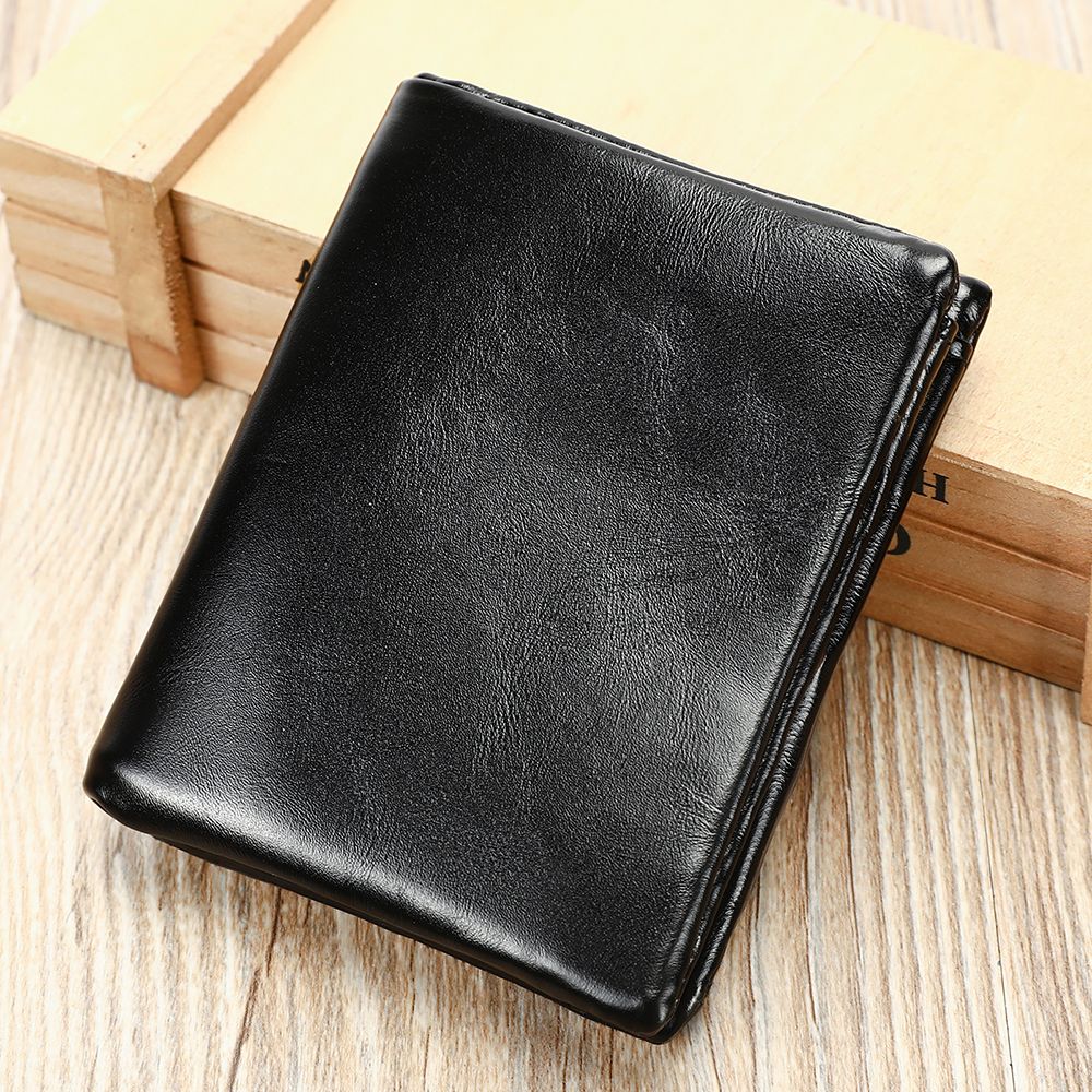 Genuine Leather Card Holder Wallet – RFID-Safe with Zipper Coin Pocket