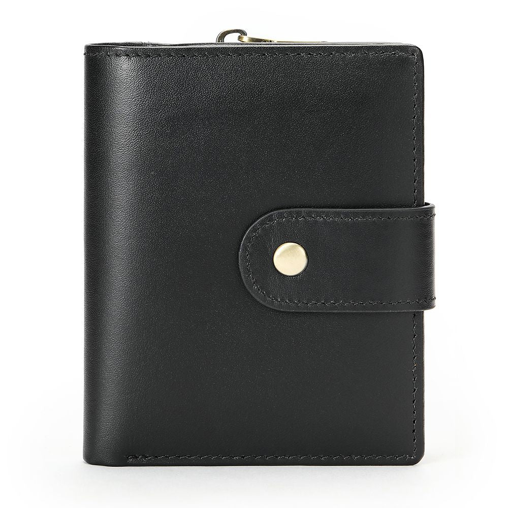 RFID Anti-Theft Cow Leather Trifold Wallet – Slim Men’s Smart RFID-Blocking Purse