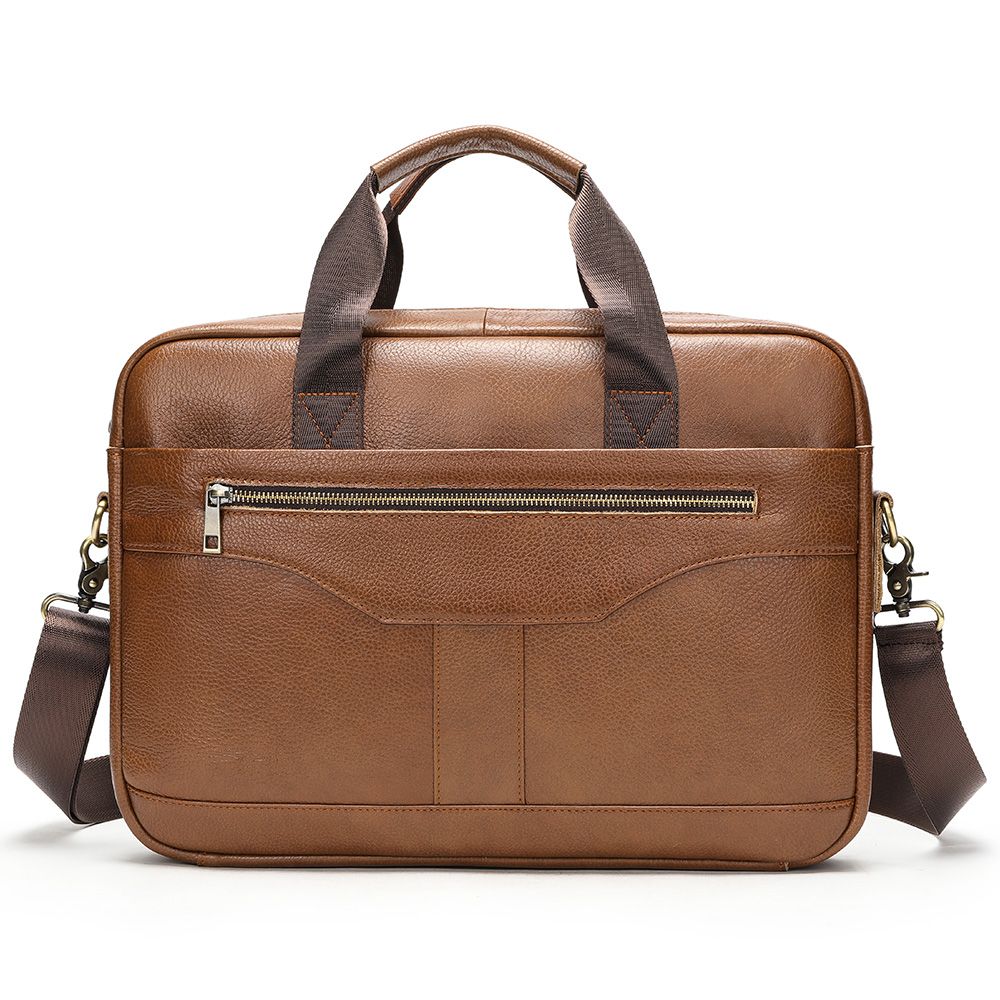 Men’s Genuine Leather Briefcase – Waterproof Laptop Handbag, Shoulder Bag & Business Messenger Bag