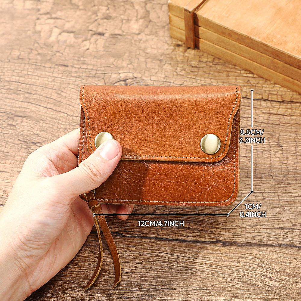 Full Grain Leather Designer Wallet for Men – Short Bifold with Coin Pocket