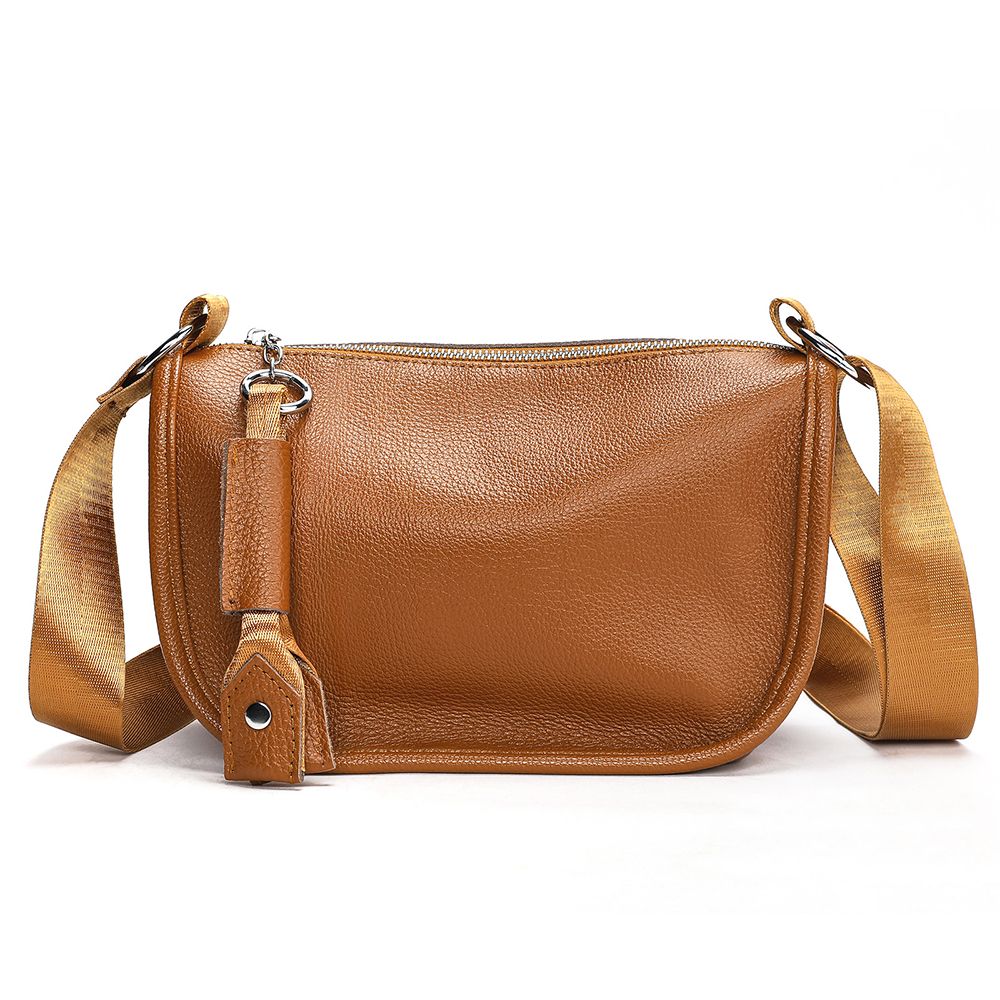 Genuine Leather Ladies’ Satchel Crossbody Bag – Mobile Phone Purse with Zip Closure