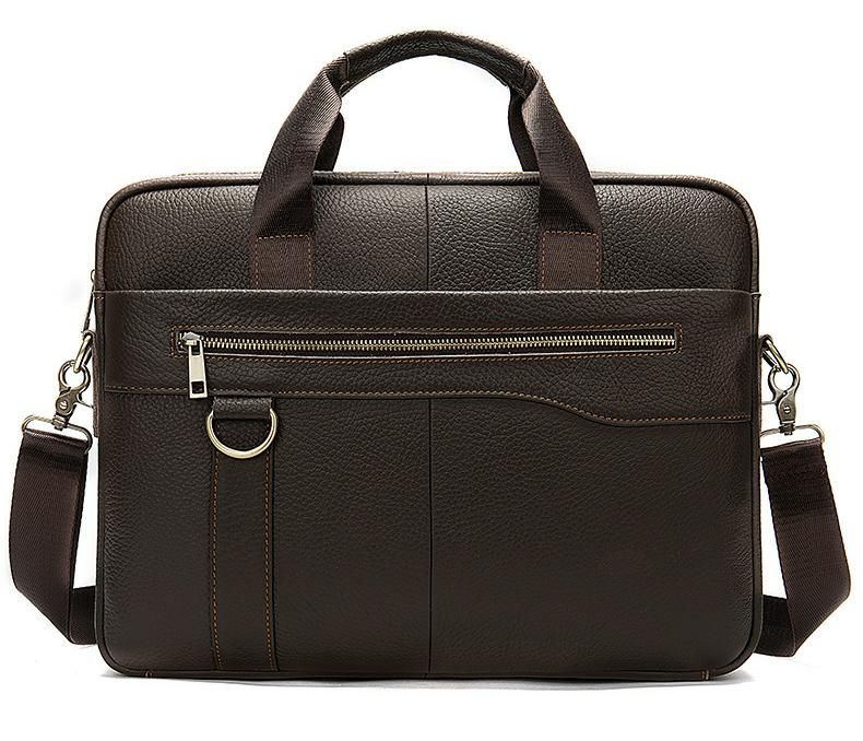 Genuine Leather Retro Briefcase – Men’s Office Shoulder Bag, Business Messenger Bag for Laptop & Documents