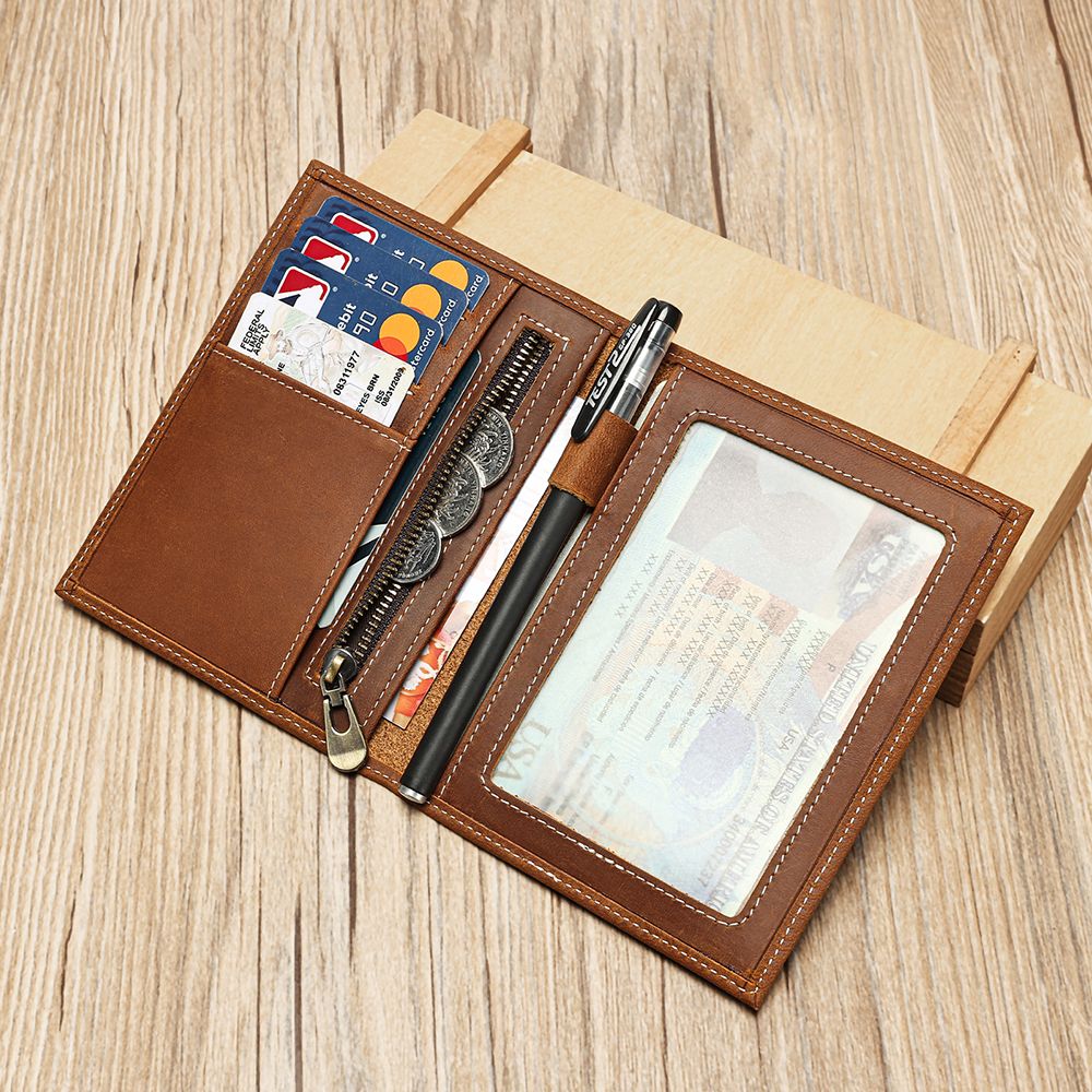 Crazy Horse Genuine Leather Card Holder Wallet – Smart Vintage Design