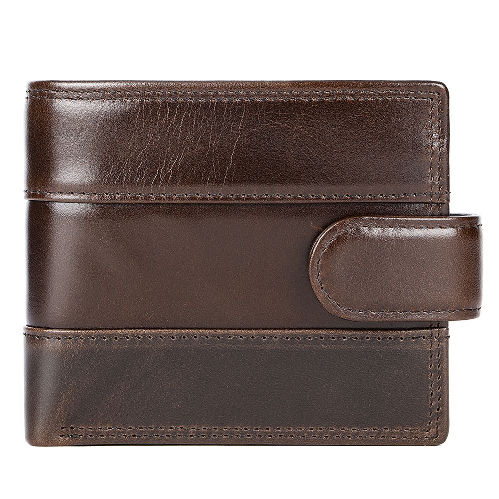 Designer Men’s Bifold Short Wallet with Front Coin Pocket – Slim Genuine Leather Purse