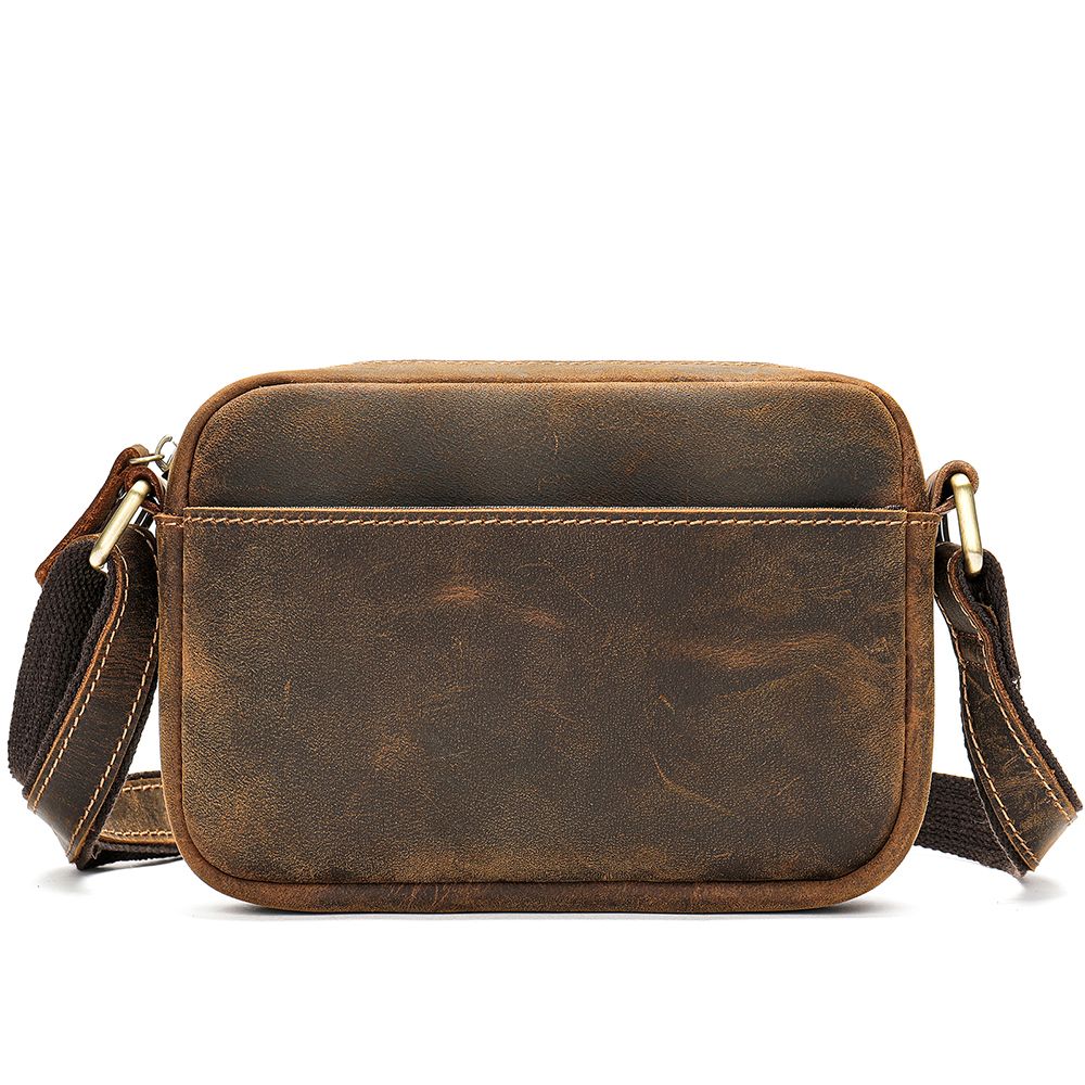 Vintage Crazy Horse Cow Leather Crossbody Sling – Men’s Chest & Travel Bag