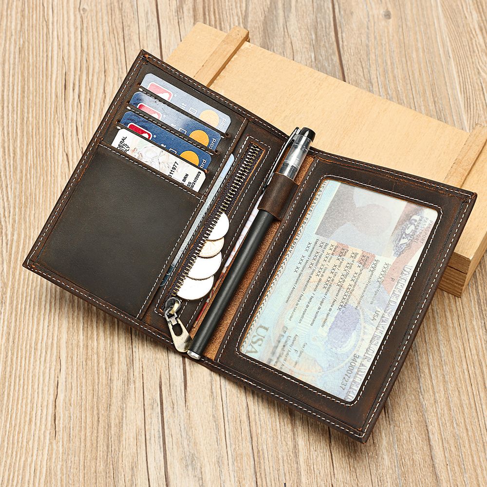Crazy Horse Genuine Leather Card Holder Wallet – Smart Vintage Design