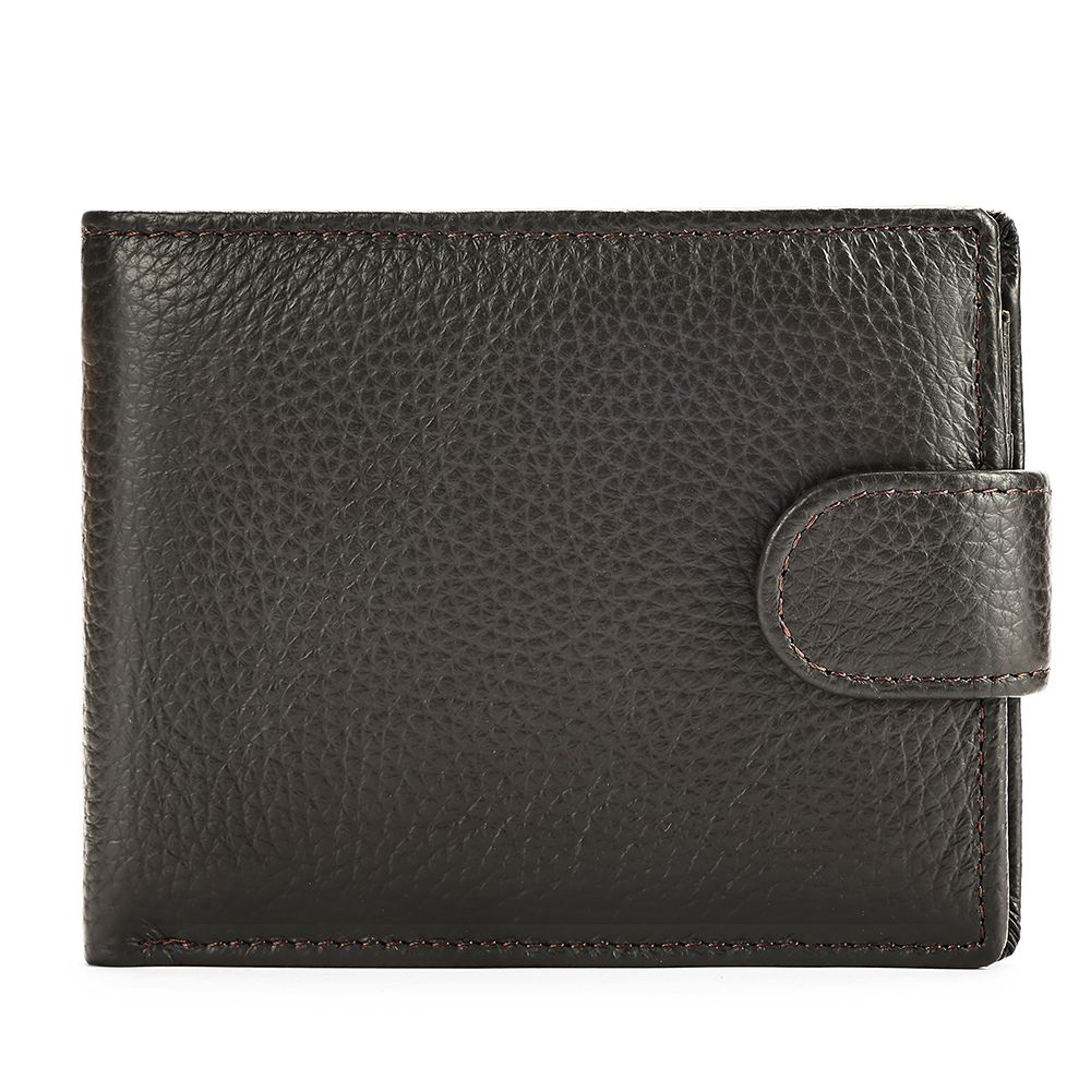 Genuine Cow Leather Short Bifold Wallet with Coin Pocket – Slim & Waterproof