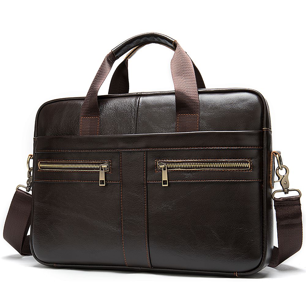 Men’s Genuine Leather Laptop Briefcase – Business Messenger Bag & Office Handbag