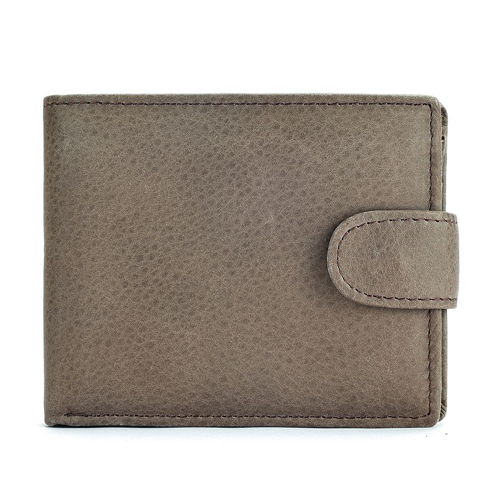 Genuine Cow Leather Short Bifold Wallet with Coin Pocket – Slim & Waterproof