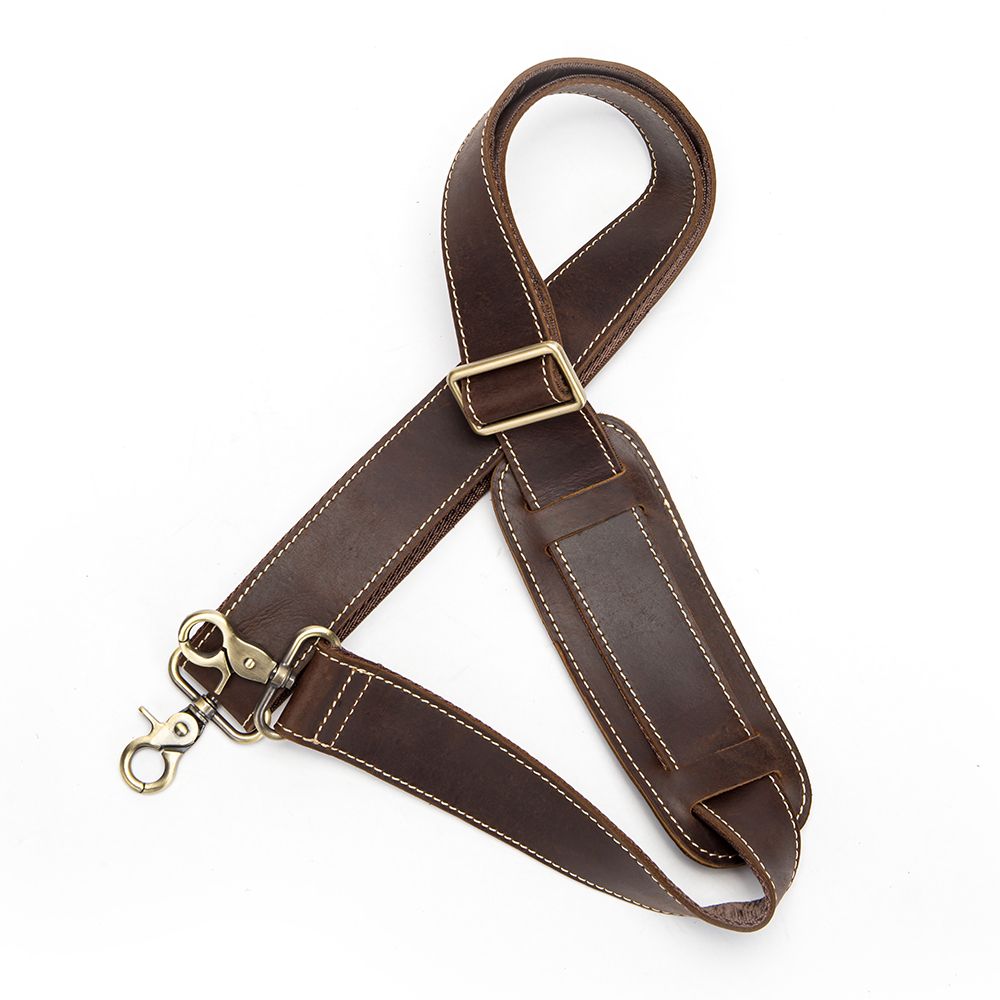 Unisex Genuine Crazy Horse Leather Adjustable Shoulder Strap – 75–145 cm × 4 cm