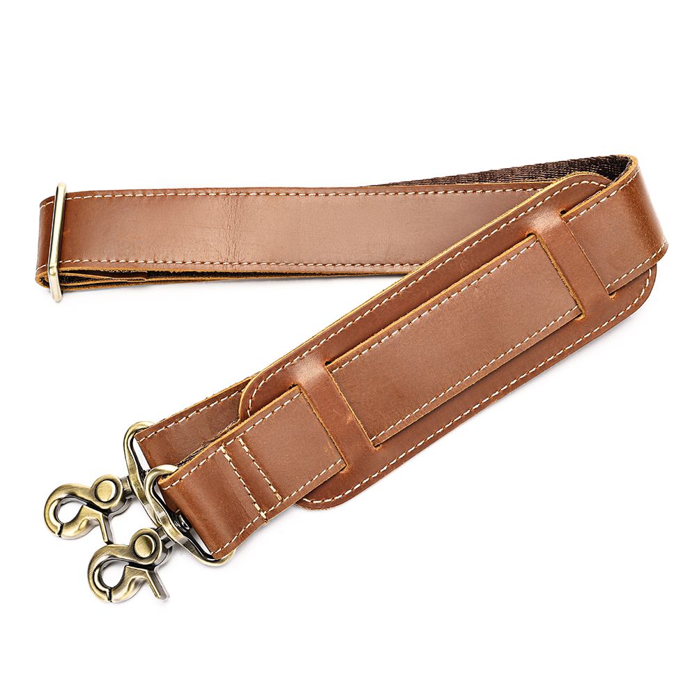 Unisex Genuine Crazy Horse Leather Adjustable Shoulder Strap – 75–145 cm × 4 cm