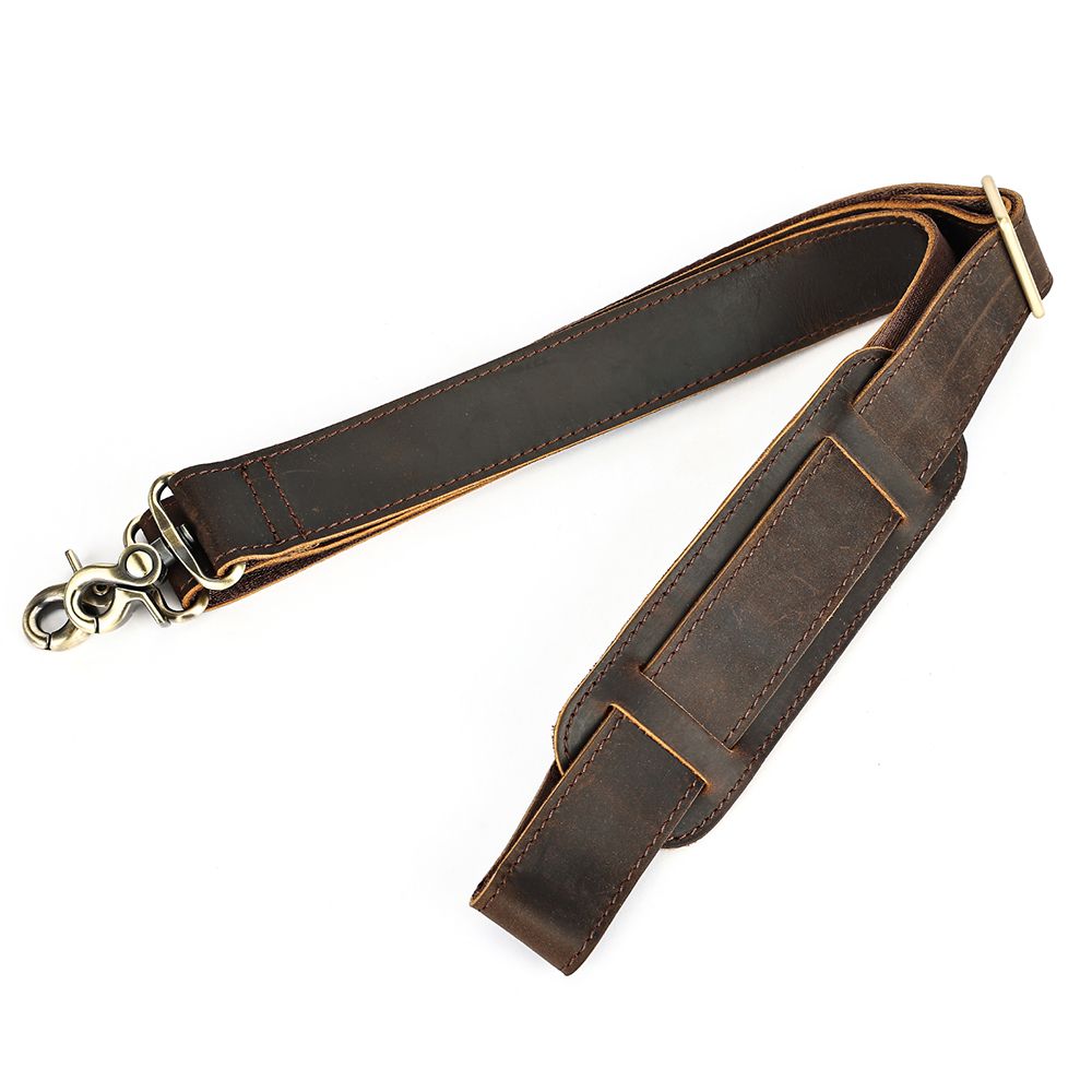 Unisex Genuine Crazy Horse Leather Adjustable Shoulder Strap – 75–145 cm × 4 cm