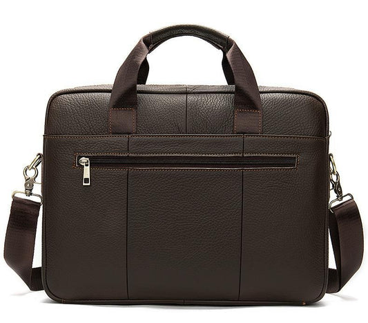 Genuine Leather Retro Briefcase – Men’s Office Shoulder Bag, Business Messenger Bag for Laptop & Documents - The Urbanex