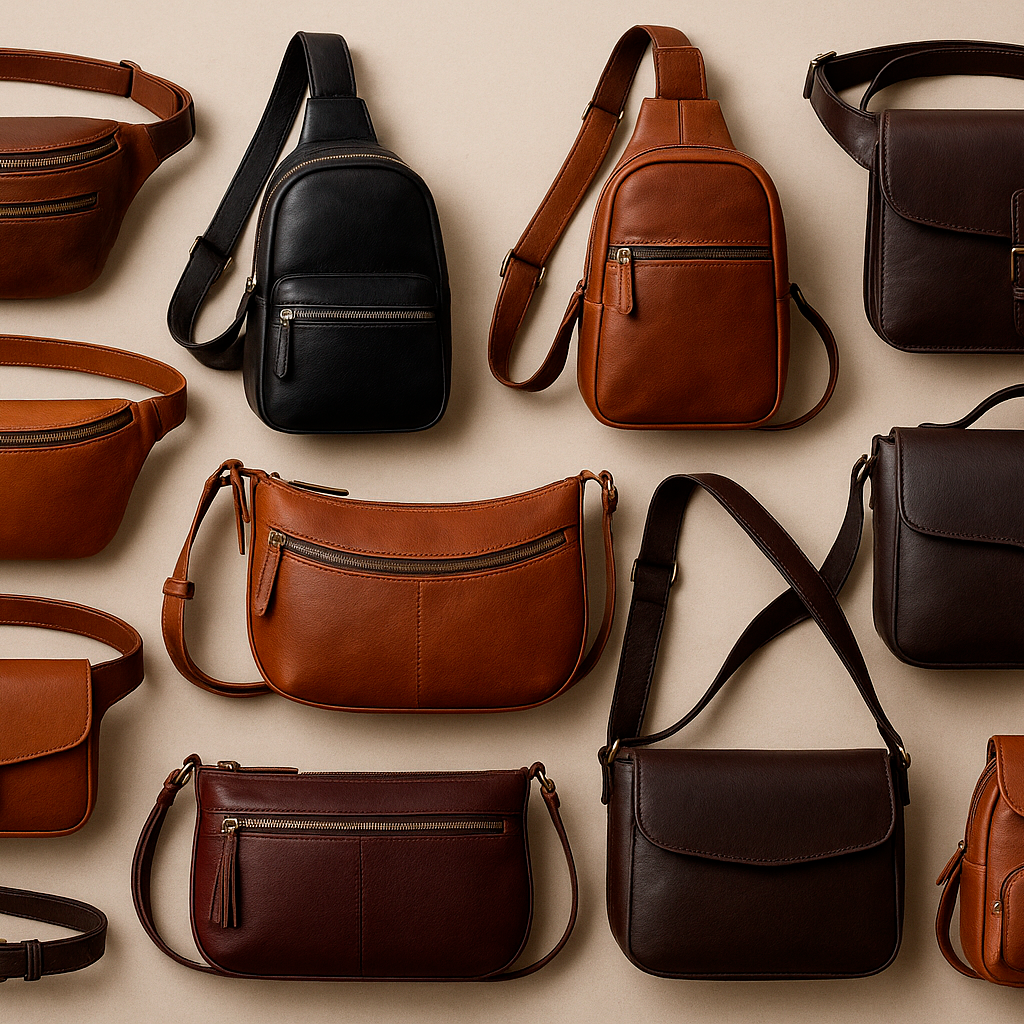Stylish leather waist bags, chest bags, and sling bags for everyday use