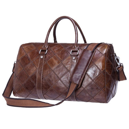 Crazy Horse Cow Leather Large-Capacity Duffle – Men’s Vintage Travel Bag