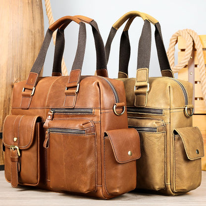 Crazy Horse Cow Leather Travel Duffel – Men’s Vintage Weekend Bag