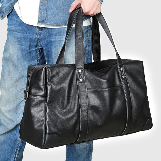 Crazy Horse Cow Leather Travel Duffel – Men’s Vintage Weekender Bag