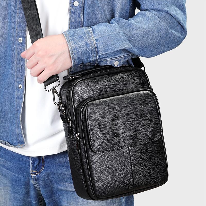 Crossbody Leather Messenger Bag – Fashionable Work Handbag for Men