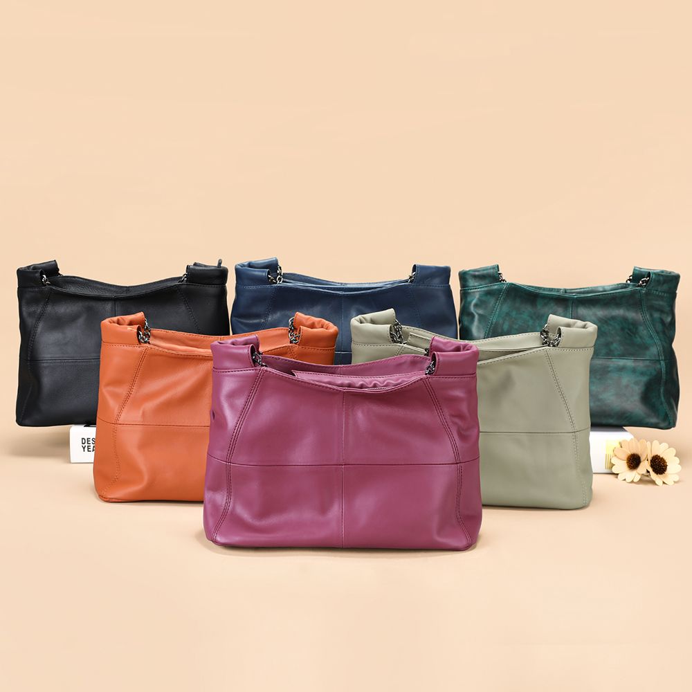Designer Women’s Genuine Leather Shoulder Tote – Casual Luxury