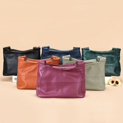 Designer Women’s Genuine Leather Shoulder Tote – Casual Luxury