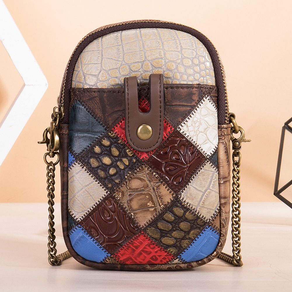 Vintage Patchwork Leather Crossbody Bag
