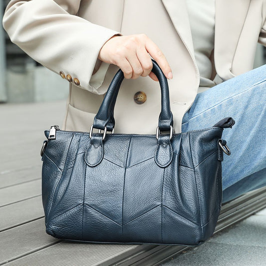 Luxury Genuine Leather Handbag – Large Capacity Shoulder Tote for Women