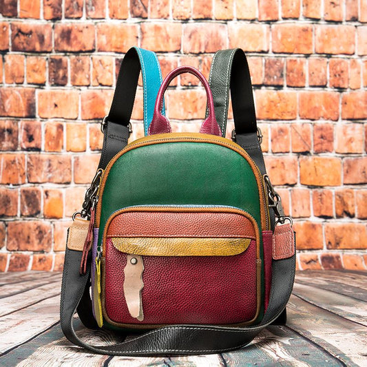 Women’s Genuine Leather Waterproof Travel Backpack