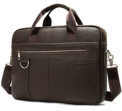 Genuine Leather Retro Briefcase – Men’s Office Shoulder Bag, Business Messenger Bag for Laptop & Documents
