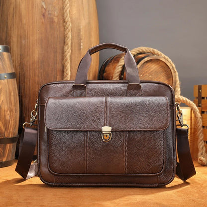 Luxury Men’s Genuine Leather Laptop Briefcase – Business Messenger Bag