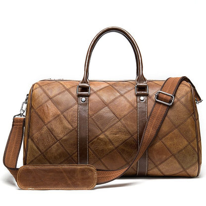 Crazy Horse Cow Leather Large-Capacity Duffle – Men’s Vintage Travel Bag