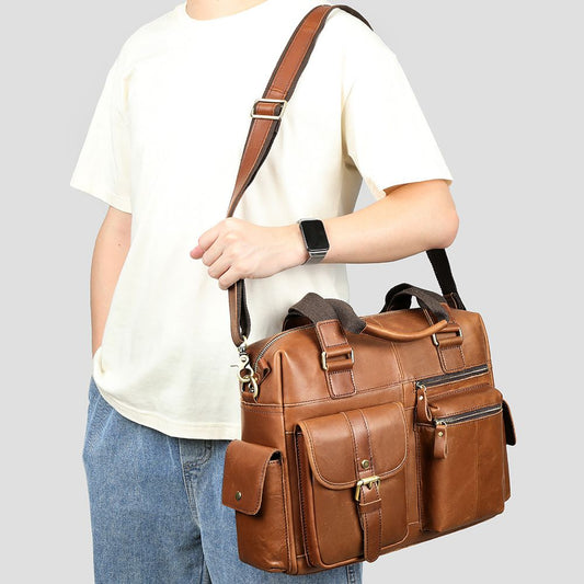 Crazy Horse Cow Leather Travel Duffel – Men’s Vintage Weekend Bag
