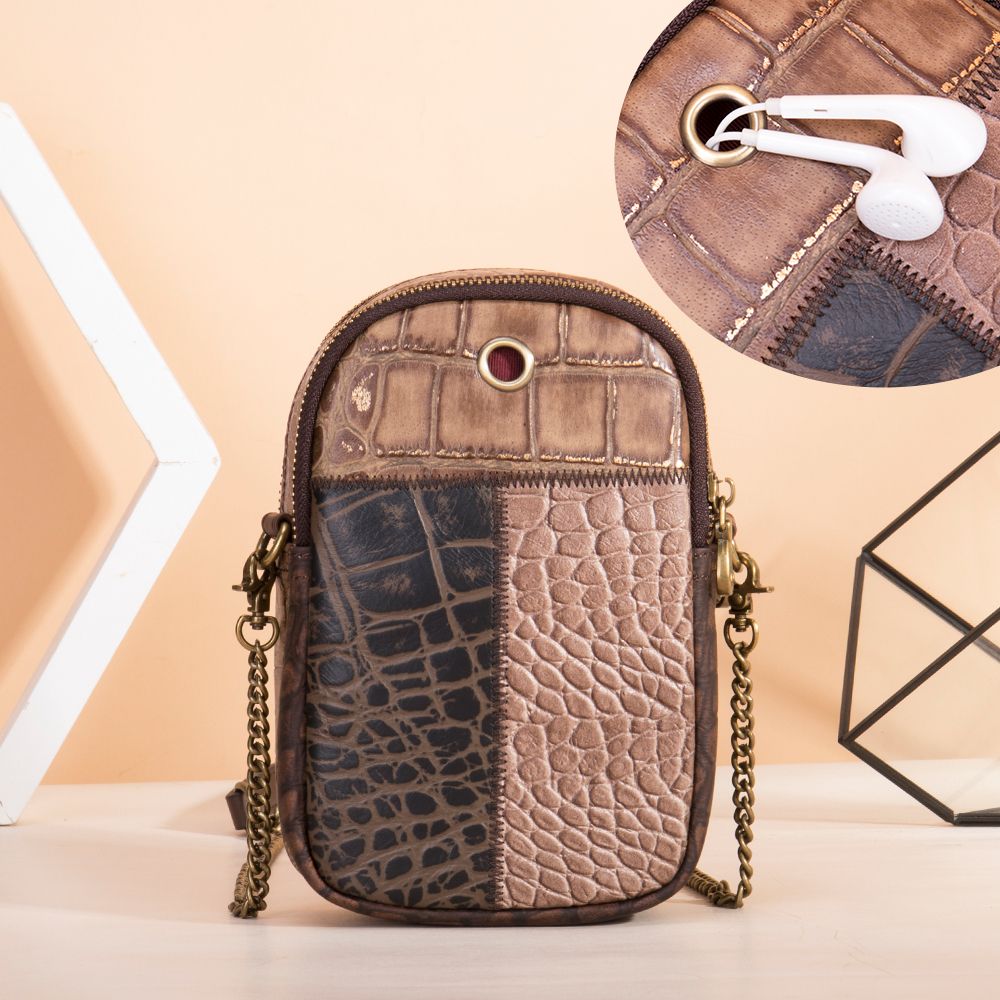 Vintage Patchwork Leather Crossbody Bag